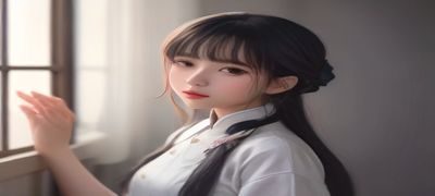 动漫美女角色精致五官设计特写，展示大眼睛与精美妆容细节
